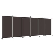 vidaXL 6-Panel Room Divider Brown 520x180 cm Fabric vidaXL 6-Panel Room Divider Brown 520x180 cm Fabric