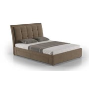 Four-Drawer Storage Bed Queen without Mattress Coffee