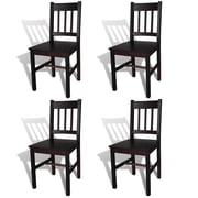 vidaXL Dining Chairs 4 pcs Dark Brown Pinewood vidaXL Dining Chairs 4 pcs Dark Brown Pinewood