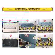 Stretchable Sofa Cover Three Seater Grey Design Fits Size between 190-230cm