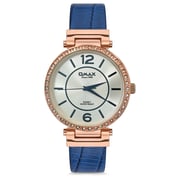 Omax Sunset Series Blue Leather Analog Watch For Women SU003R64I
