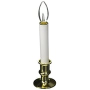 Darice Candle Lamp - Plastic - Battery - White - Brass Colored Base Darice Candle Lamp - Plastic - Battery - White - Brass Colored Base
