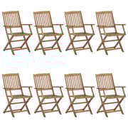 vidaXL Folding Outdoor Chairs 8 pcs Solid Acacia Wood vidaXL Folding Outdoor Chairs 8 pcs Solid Acacia Wood