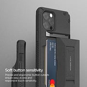 Vrs Design Damda Glide Hybrid Sand Stone Designed For Iphone 12 Case And Iphone 12 Pro Case Cover Wallet [semi Automatic] Slider Credit Card Holder Slot [3-4 Cards] & Kickstand - Sandstone