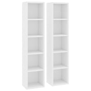 vidaXL CD Cabinets 2 pcs White 21x16x93.5 cm Engineered Wood vidaXL CD Cabinets 2 pcs White 21x16x93.5 cm Engineered Wood
