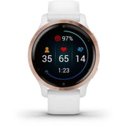Garmin Venu 2S Rose Gold Stainless Steel Bezel with White Case and Silicone Band 40mm Smartwatch Garmin Venu 2S Rose Gold Stainless Steel Bezel with White Case and Silicone Band 40mm Smartwatch
