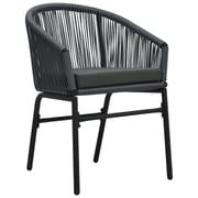 Vidaxl 3 Piece Bistro Set With Cushions Pvc Rattan Anthracite Vidaxl 3 Piece Bistro Set With Cushions Pvc Rattan Anthracite