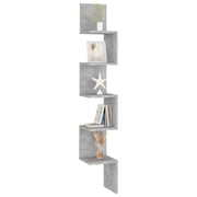 Vidaxl Wall Corner Shelf Concrete Grey 20x20x127.5 Cm Chipboard Vidaxl Wall Corner Shelf Concrete Grey 20x20x127.5 Cm Chipboard