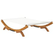 vidaXL Outdoor Lounge Bed 165x188.5x46 cm Solid Bent Wood Cream vidaXL Outdoor Lounge Bed 165x188.5x46 cm Solid Bent Wood Cream