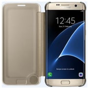 Samsung EFZG935CFEGAE Clear View Cover Gold For Galaxy S7 Edge + EP-NG930BBEGAE Universal Wireless Charging Stand Black Samsung EFZG935CFEGAE Clear View Cover Gold For Galaxy S7 Edge + EP-NG930BBEGAE Universal Wireless Charging Stand Black