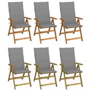 vidaXL Folding Garden Chairs 6 pcs with Cushions Solid Acacia Wood vidaXL Folding Garden Chairs 6 pcs with Cushions Solid Acacia Wood