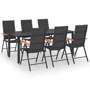 Vidaxl 7 Piece Garden Dining Set Black And Brown Vidaxl 7 Piece Garden Dining Set Black And Brown