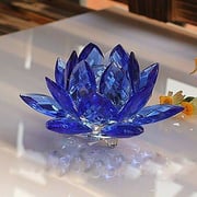 Amlong Crystal 3 Inch Sapphire Blue Crystal Lotus Flower Feng Shui Home Decor With Gift Box Amlong Crystal 3 Inch Sapphire Blue Crystal Lotus Flower Feng Shui Home Decor With Gift Box