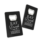 Kate Aspen Eat, Drink And Be Married Pocket Sized Bottle Opener, Black, Set Of 12 Kate Aspen Eat, Drink And Be Married Pocket Sized Bottle Opener, Black, Set Of 12