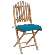 vidaXL Folding Garden Chairs 2 pcs with Cushions Bamboo vidaXL Folding Garden Chairs 2 pcs with Cushions Bamboo
