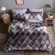 Deals For Less - Queen/Double Size, Duvet Cover, Bed Sheet Set of 6 Pieces, Geometric Design