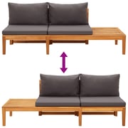 vidaXL Garden Benches with Dark Grey Cushions 2 pcs Acacia Wood vidaXL Garden Benches with Dark Grey Cushions 2 pcs Acacia Wood