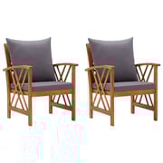 Vidaxl Garden Chairs With Cushions 2 Pcs Solid Acacia Wood Vidaxl Garden Chairs With Cushions 2 Pcs Solid Acacia Wood