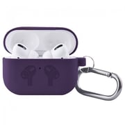Margoun Airpods Pro Protective Silicone Case with Carabiner - Purple