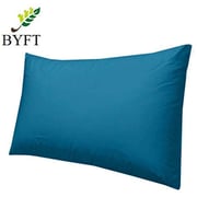 BYFT Orchard Bed Sheet and 2 Pillow cases, Set of 3, 250 TC Cotton (Queen Flat, Sky Blue)