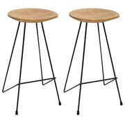 vidaXL Bar Stools 2 pcs Solid Teak Wood vidaXL Bar Stools 2 pcs Solid Teak Wood