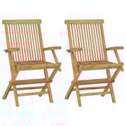 vidaXL Folding Garden Chairs 2 pcs Solid Teak Wood vidaXL Folding Garden Chairs 2 pcs Solid Teak Wood