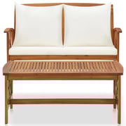 Vidaxl 2 Piece Garden Lounge Set With Cushions Solid Acacia Wood Vidaxl 2 Piece Garden Lounge Set With Cushions Solid Acacia Wood