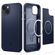 Spigen Mag Armor (MagFit) compatible with Magsafe designed for iPhone 14 case cover (2022) - Navy Blue