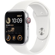 Apple Watch SE GPS + Cellular 40mm Silver Aluminum Case with White Sport Band - Regular Apple Watch SE GPS + Cellular 40mm Silver Aluminum Case with White Sport Band - Regular