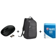 Microsoft U7Z00004 1850 Wireless Mobile Mouse + Targus TBB565 Laptop Backpack 15.6inch + Mcafee Internet Security