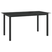 vidaXL Garden Table Black 150x90x74 cm Aluminium and Glass vidaXL Garden Table Black 150x90x74 cm Aluminium and Glass