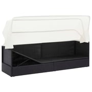 Vidaxl Garden Sofa With Canopy Black Poly Rattan Vidaxl Garden Sofa With Canopy Black Poly Rattan