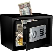 Rubik Electronic Digital Safe Box with Cash Deposit Drop-In Slot on Top A4 Document Size (25x35x25cm) Black Rubik Electronic Digital Safe Box with Cash Deposit Drop-In Slot on Top A4 Document Size (25x35x25cm) Black