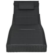 44896 Vidaxl Sun Lounger Poly Rattan And Textilene Black 44896 Vidaxl Sun Lounger Poly Rattan And Textilene Black