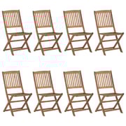 vidaXL Folding Outdoor Chairs 8 pcs Solid Acacia Wood