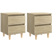 Vidaxl Bed Cabinets & Solid Pinewood Legs 2 Pcs Sonoma Oak 40x35x50 Cm Vidaxl Bed Cabinets & Solid Pinewood Legs 2 Pcs Sonoma Oak 40x35x50 Cm