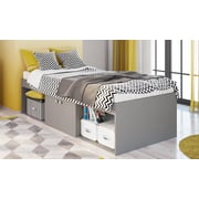 Kidsaw Single Bed with Storage Low Cabin Storage Single Bed without Mattress Grey
