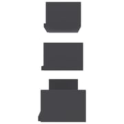 vidaXL Wall Display Shelf 3 pcs Grey Engineered Wood vidaXL Wall Display Shelf 3 pcs Grey Engineered Wood