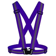 Reflective Vest Running Gear, Adjustable Safety Vest, Outdoor Reflective Belt High Visibility for Night Running, Jogging, Walking, Cycling, Motorcycle, Dog Walk | Purple