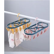 Margoun For Foldable Clothes Hanger Drying Rack With 12 Clips Plastic Space Saving Closet Organizer (2 packs)