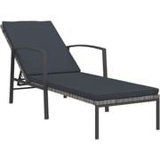 Vidaxl Garden Sun Lounger With Cushion Poly Rattan Grey Vidaxl Garden Sun Lounger With Cushion Poly Rattan Grey