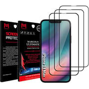MARGOUN 3 Pack for iPhone 14 Plus Screen Protector Tempered Glass Black