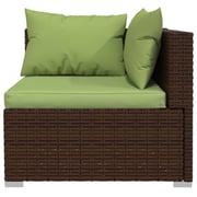 vidaXL 4 Piece Garden Lounge Set with Cushions Poly Rattan Brown vidaXL 4 Piece Garden Lounge Set with Cushions Poly Rattan Brown