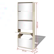 vidaXL Shoe Cabinet 5-Layer Mirror Oak 63x17x169.5 cm vidaXL Shoe Cabinet 5-Layer Mirror Oak 63x17x169.5 cm