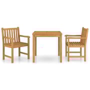 vidaXL 3 Piece Garden Dining Set Solid Teak Wood vidaXL 3 Piece Garden Dining Set Solid Teak Wood