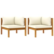 Vidaxl Corner Sofas 2 Pcs With Cream White Cushions Solid Acacia Wood Vidaxl Corner Sofas 2 Pcs With Cream White Cushions Solid Acacia Wood