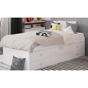 Kidsaw Single Bed with Storage Captainâ€™s Cabin Storage Single Bed without Mattress White