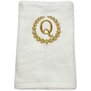 Byft Embroidered Monogrammed Towel Set White Golden Letter - Letter Byft Embroidered Monogrammed Towel Set White Golden Letter - Letter