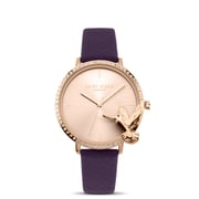 Daisy Dixon London Kendall #16 Analogue Quartz Watch With Purple Strap And Rose Gold Case - D Dd148vrg Daisy Dixon London Kendall #16 Analogue Quartz Watch With Purple Strap And Rose Gold Case - D Dd148vrg
