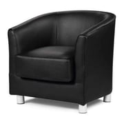 Fabric & PU Tub Chair in Black Color